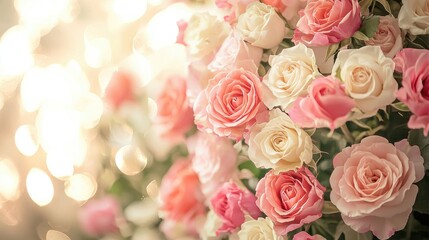 Beautiful Floral Arrangement Of Roses On The Background