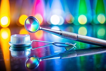 Detailed Dental Care Tools: Floss and Pick in High Dynamic Range for Oral Hygiene