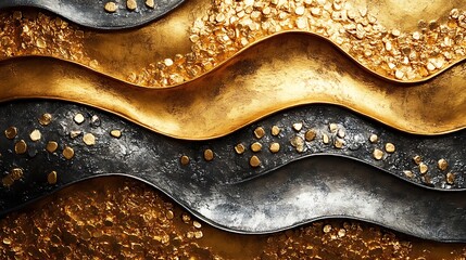 Obraz premium Close-up of textured gold and silver patterns with bold colors adding a surreal twist to a festive background