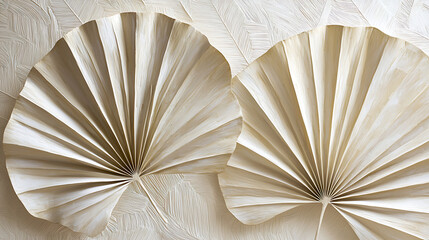 Minimalistic beige palm leaf wallpaper design