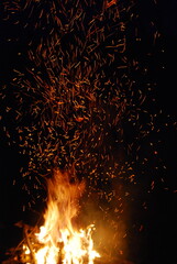 A living fire shooting sparks.