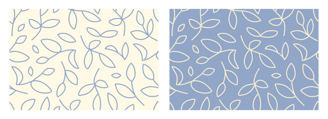 Seamless floral pattern, abstract line print in romantic vintage with Elegant botanical design in yellow, cream colors, hand drawn creative leaves in abstract background. Vector illustration. © Sinta Alfa