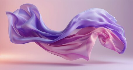 Abstract Purple and Pink Fabric Flowing in the Wind