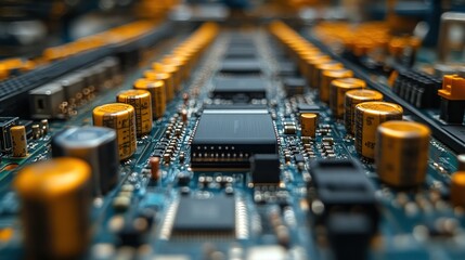 Close-up of a circuit board showcasing electronic components.