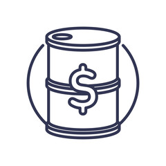 Oil barrel with dollar sign symbolizes oil prices as an economic indicator.