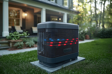 Modern Heat Pump System Illustration with Energy Efficiency in Action