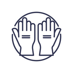 Icon of protective gloves symbolizing safety and hygiene in workplaces.