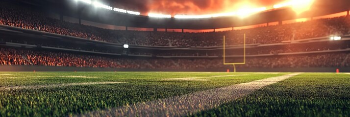 American Football Field End Zone Close Up