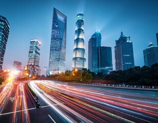 the urban transportation in Shanghai China