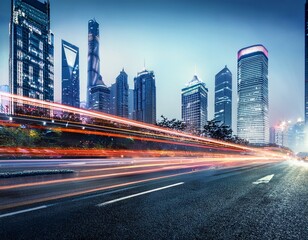 Obraz premium the urban transportation in Shanghai China