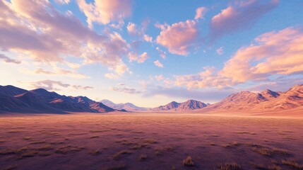 Fototapeta premium Vast Desert Landscape Beneath a Striking Sky