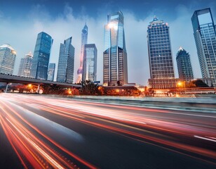 Fototapeta premium the urban transportation in Shanghai China