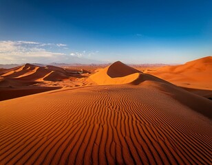 "Tranquil Desert Sunset" This high-quality photograph showcases the warm colors of the sunset reflecting off the sandy landscape, creating a captivating contrast.