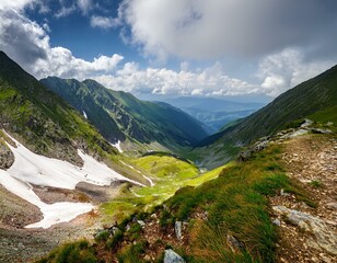 Fototapeta premium Panoramic Image of Grossglockner Alpine Road. Curvy Winding Road in Alps