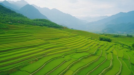 Fototapeta premium Terraced Rice Fields in Sapa Mountains