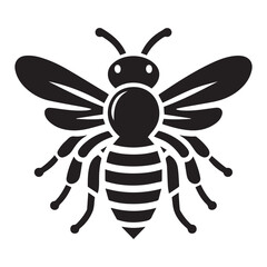 Bee and honey silhouette Vector illustration on a white background