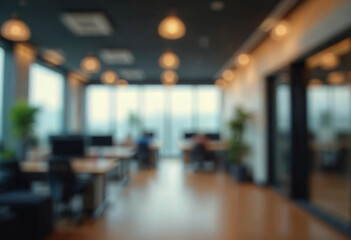motion blur background of modern office interior design contemporary workspace for creative business defocus long exposure shake jerk