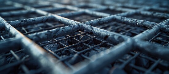 Reinforcing Mesh Lies On The Ground Waiting To Rise To The Mounting Horizon Selective Focus