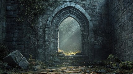 Naklejka premium Inspirational image of a stone archway entrance