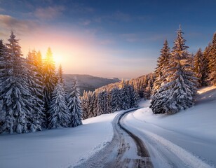 Aerial. Trees and snow in a winter forest. Nature background top view from drone.
