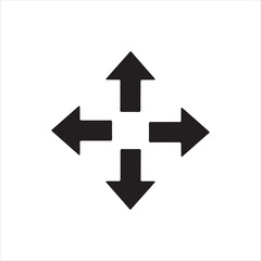 Black navigation arrow icon set on white background