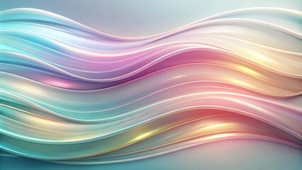 Obraz premium Elegant flowing pastel color waves abstract background with light and shadow interplay