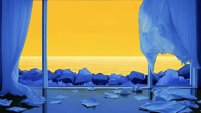 Animated cartoon featuring objects and animals, with bright colors and fast movements.