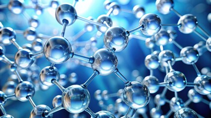 Abstract Molecular Structure with Clear Spheres and Soft Light Background for Science and Technology Themes