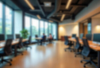 motion blur background of modern office interior design contemporary workspace for creative business defocus long exposure shake jerk