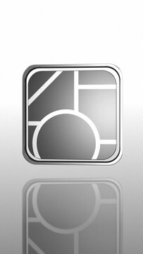Vertical 3D Rotating Square Icon with Materials