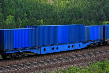 Fototapeta premium freight train with freight containers