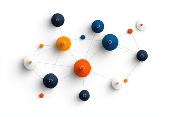 Obraz premium Colorful abstract network design with circles and lines representing connections