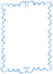 Coquette border bow fit for birthday wedding engagement wedding invitation in dusty blue