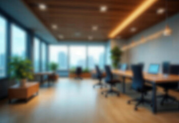 motion blur background of modern office interior design contemporary workspace for creative business defocus long exposure shake jerk