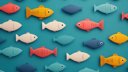 Playful Cartoon Fish in Bright Colors