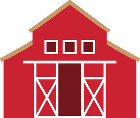 Isolated red barn flat vector.
farm barn illustration.