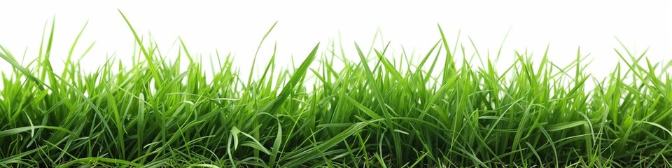 Obraz premium A lush green field of grass with dew on the grass