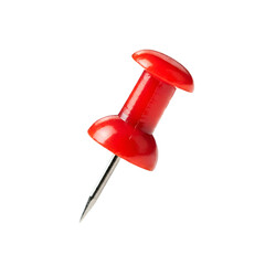 Red thumbtack drawing pin isolated on white background 
