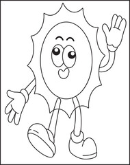 Obraz premium Funny Heart Face Coloring Page for Kids