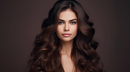 Fototapeta premium Cute girl with lush curly hair