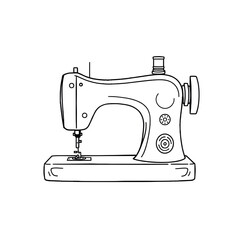 Embroidery sewing machine icon atelier embroidery continuous line drawing vector illustrations on white background. Generative AI