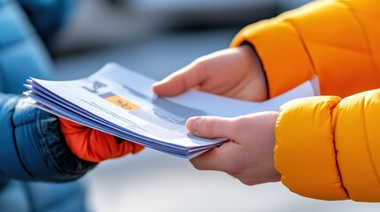 Brochure on Road Safety Being Handed Out