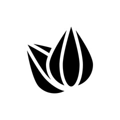 Almond icon logo sign set vector outline