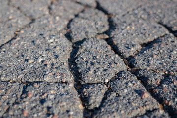 Macro photography of asphalt road texture close up