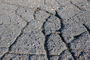 Fototapeta premium Macro photography of asphalt road texture close up