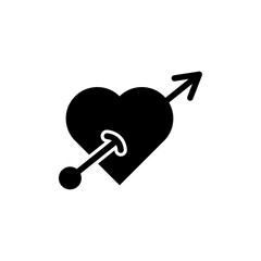 Heart with arrow icon logo sign set vector outline