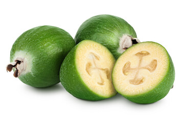 Feijoa fruit isolated on white background