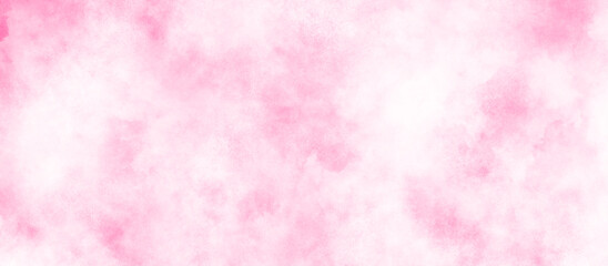 Beautiful and smooth soft blurred pink texture, Acrylic shinny pink flowing ink grunge texture, white clouds on pink soft watercolor paper texture, Soft pink clouds texture with white tiny clouds.