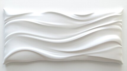 This top view showcases a white candy stick on a vibrant blue background, emphasizing minimalist design. The foil packaging is simple, with no graphics, and the stick's lifted corner adds a 3D effect,