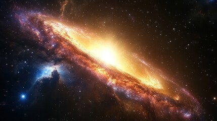 Obraz premium Stunning galaxy with vibrant colors and cosmic elements.